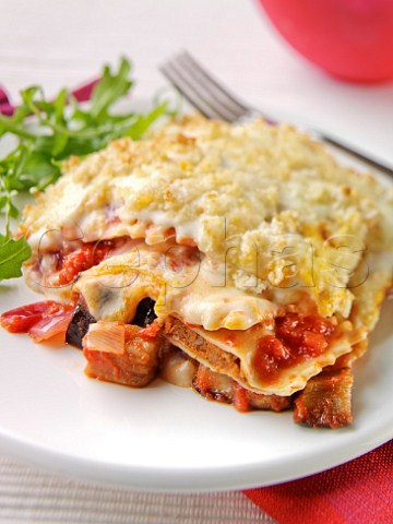 Baked Ravioli and tomato with cheese topping
