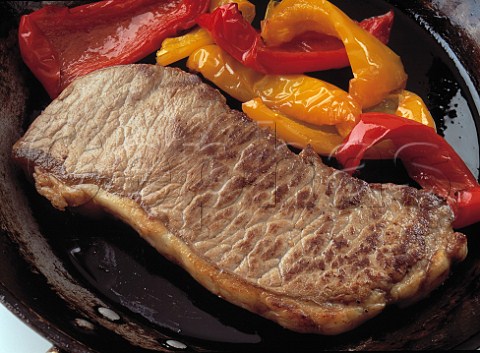 Sirloin steak and peppers