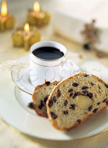 Christmas Stollen and black coffee