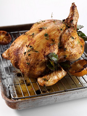 Roast chicken with lemon and thyme