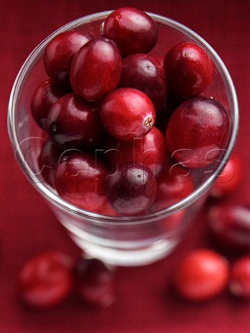 Cranberries in glass