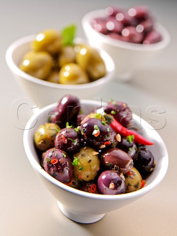 Olives with a chilli