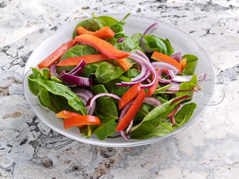 Chard onion and red pepper salad