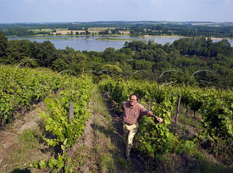 Nicolas Joly in Chenin Blanc vineyard of Chteau de la Roche aux Moines above the River Loire Savennires MaineetLoire France AC Savennires