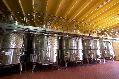 Temperature controlled stainless steel tanks at Tenuta Rapital Camporeale Sicily Italy