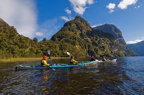 Kayaking in Hope Arm of Doubtful Sound Fiordland National Park South Island New Zealand