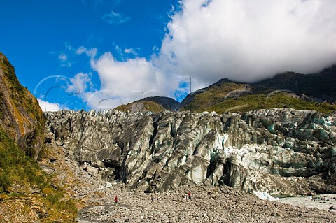 Terminal moraine of the Fox Glacier in Westland National Park South Island New Zealand