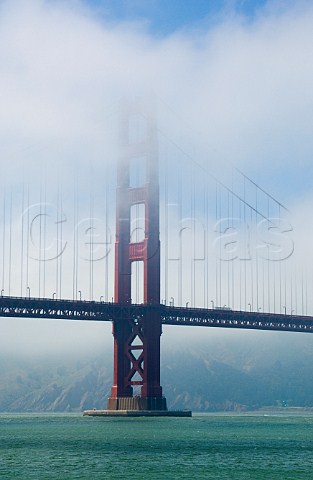 Golden Gate Bridge in fog San Francisco California USA