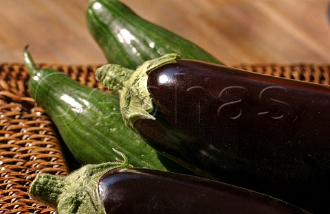 Aubergines and cucumbers