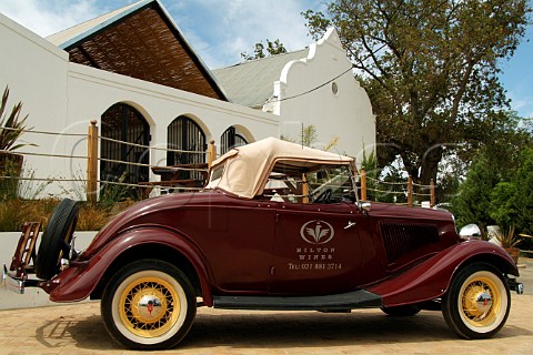 Vintage Jaguar classic car a visitor attraction at Bilton Winery Helderberg Stellenbosch South Africa