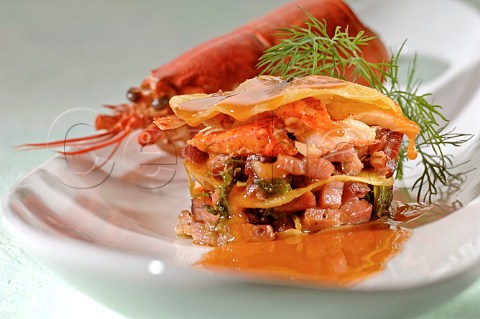 Seafood and bacon lasagna