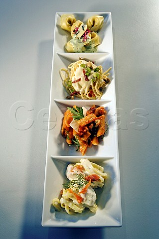 Selection of pasta dishes