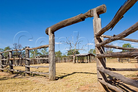 Restored cattle yards at Bullita Homestead in Gregory National Park Northern Territory Australia