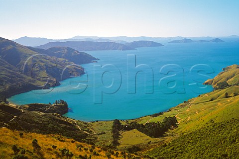 View over Titarangi Bay from Grant Lookout Marlborough Sounds South Island New Zealand