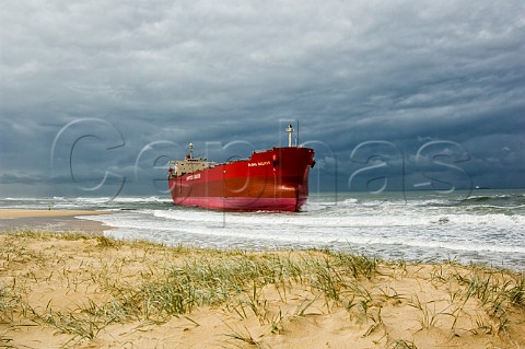 40000 tonne bulk carrier Pasha Bulker blown onto Nobbys Beach in June 2007 storm Newcastle New South Wales Australia