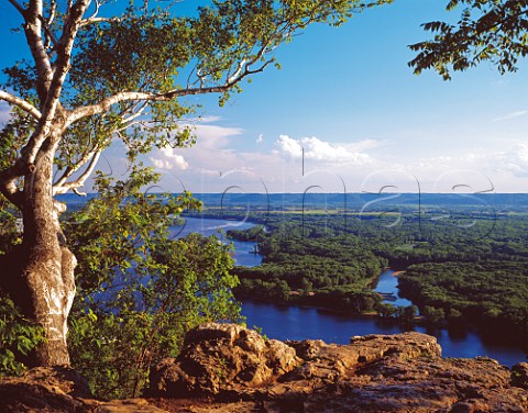 View over the Mississippi River at Alma Wisconsin USA