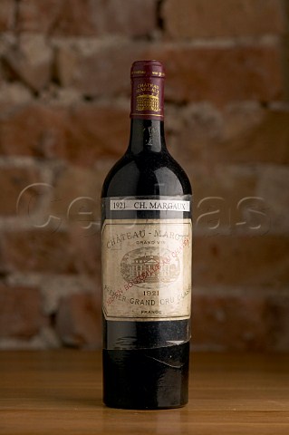 Bottle of 1921 Chteau Margaux cellar of Palais Coburg Vienna Austria