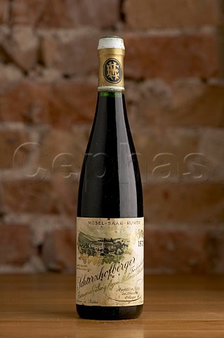 Bottle of 1971 Mller Schwarzhofberger TBA cellar of Palais Coburg Vienna Austria