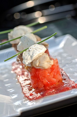 Smoked salmon tartare with seafood dressing