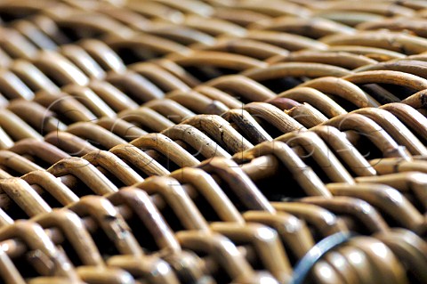 Closeup of wicker picnic basket