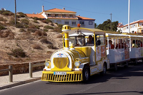 Local tourist train at Vila Nova de Milfontes Odemira Portugal