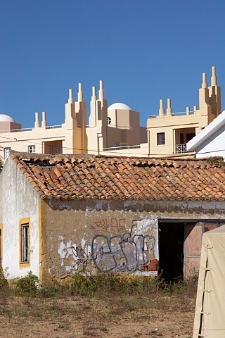 Old and new buildings at Vila Nova de Milfontes Odemira Portugal