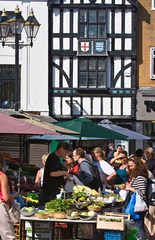 Vegetable stall at KingstonuponThames market Surrey