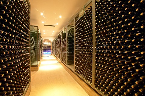 Modern bottle cellar at Capannelle winery Gaiole in Chianti Tuscany Italy Chianti Classico