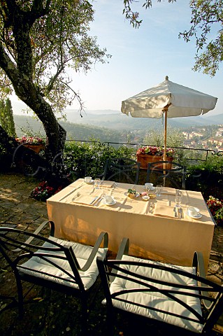 Table setting at Capannelle Winery Vineyard with a Butler farmhouse hotel Gaiole in Chianti Tuscany Italy Chianti Classico