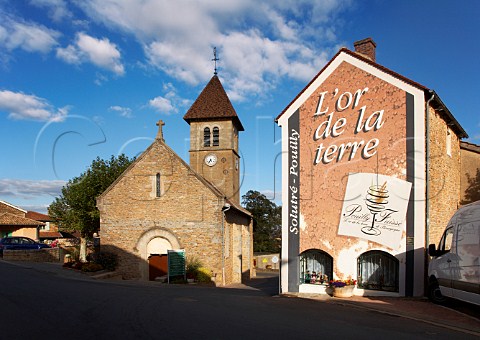 The church in the wine village of SolutrPouilly SaneetLoire France PouillyFuiss  Mconnais