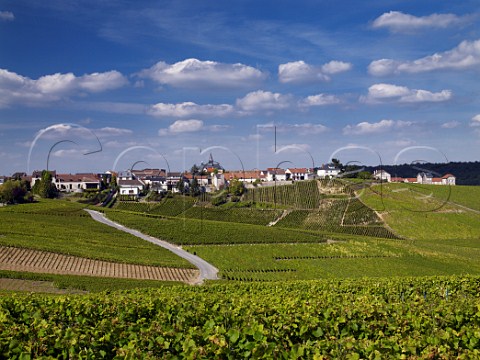 Village of Cramant above its vineyards Marne France Cte des Blancs  Champagne
