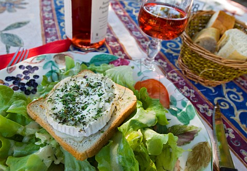 Chvre chaud sur toast goats cheese on toast  at Au Bon Accueil Restaurant near Beaune   Cte dOr France