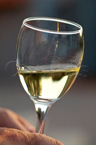 Glass of Retsina wine Greece Attica