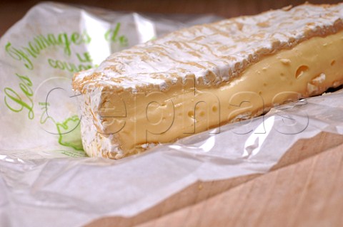 Half a ripe Coulommiers cheese