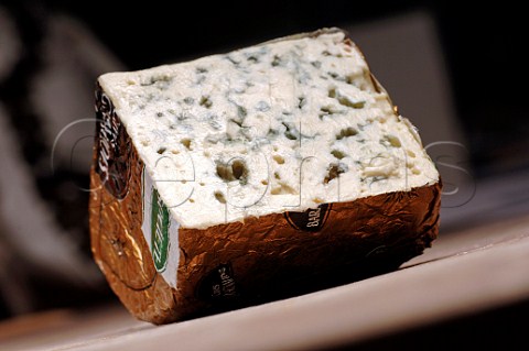Wedge of Roquefort cheese