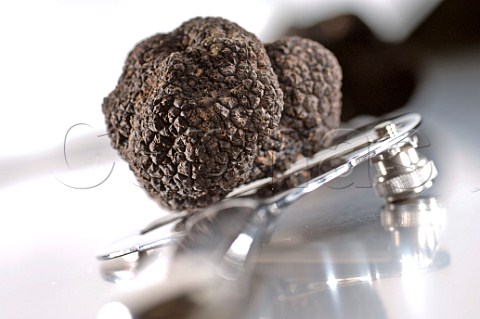 Black truffles with shaver