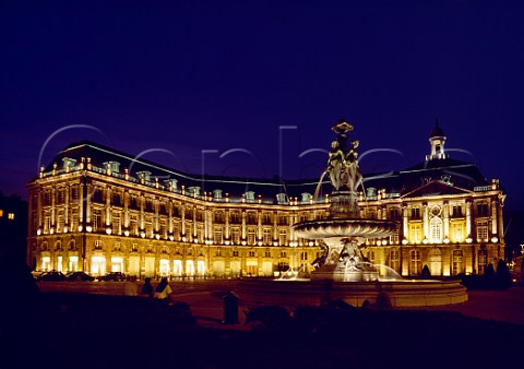Palais de la Bourse at night Bordeaux Gironde France