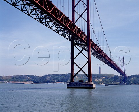 The 25th April Bridge over the Tagus estuary Lisbon Portugal