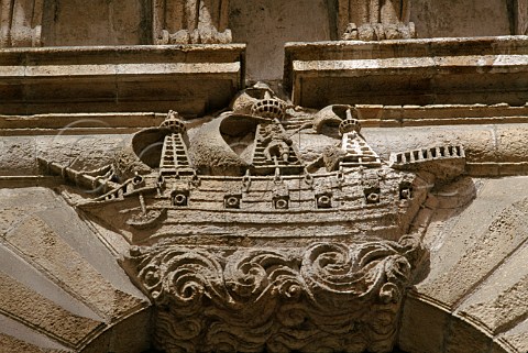 Detail of ship carving La Rochelle CharenteMaritime France  PoitouCharentes