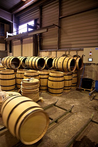 Barrels being made at Tonnellerie Boutes Beychac et Caillau near Bordeaux Gironde France