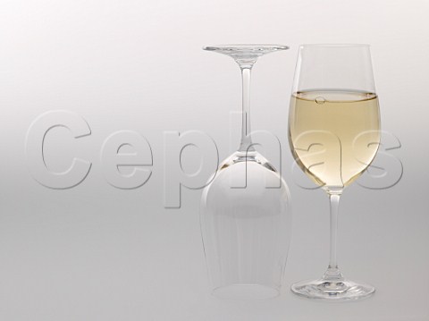 2 Riedel glasses with white wine