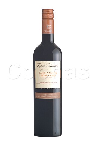 Bottle of Luis Felipe Edwards Rosa Blanca Cabernet Sauvignon wine Colchagua Valley Chile Rapel