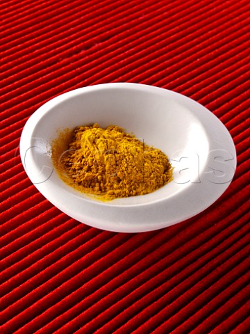 Dish of turmeric spice
