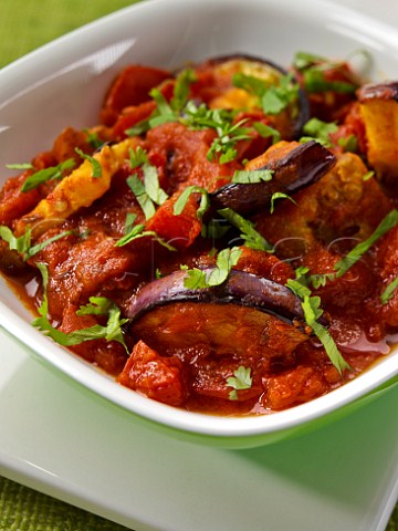 Kashmiri dish spicey aubergines and tomato