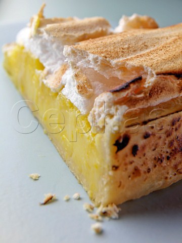 Slice of lemon meringue pie