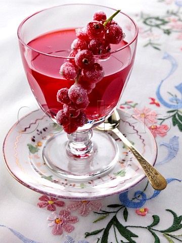 Glass of Polish kisiel dessert