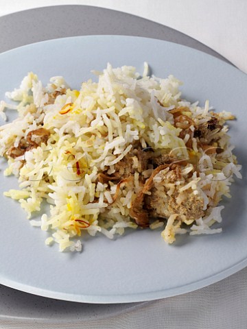 Lamb biryani with rice