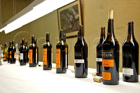 Opened bottles in tasting room at Hardys Tintara Winery McLaren Vale South Australia