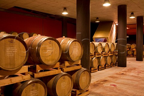 Barrel cellar alla Brunella of Vini Boroli Castiglione Falletto Piemonte Italy