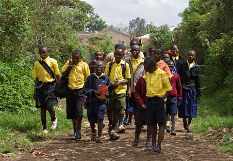 Children on their way to school Ruiru Kenya